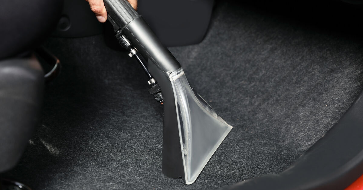Cleaning tools ready inside car