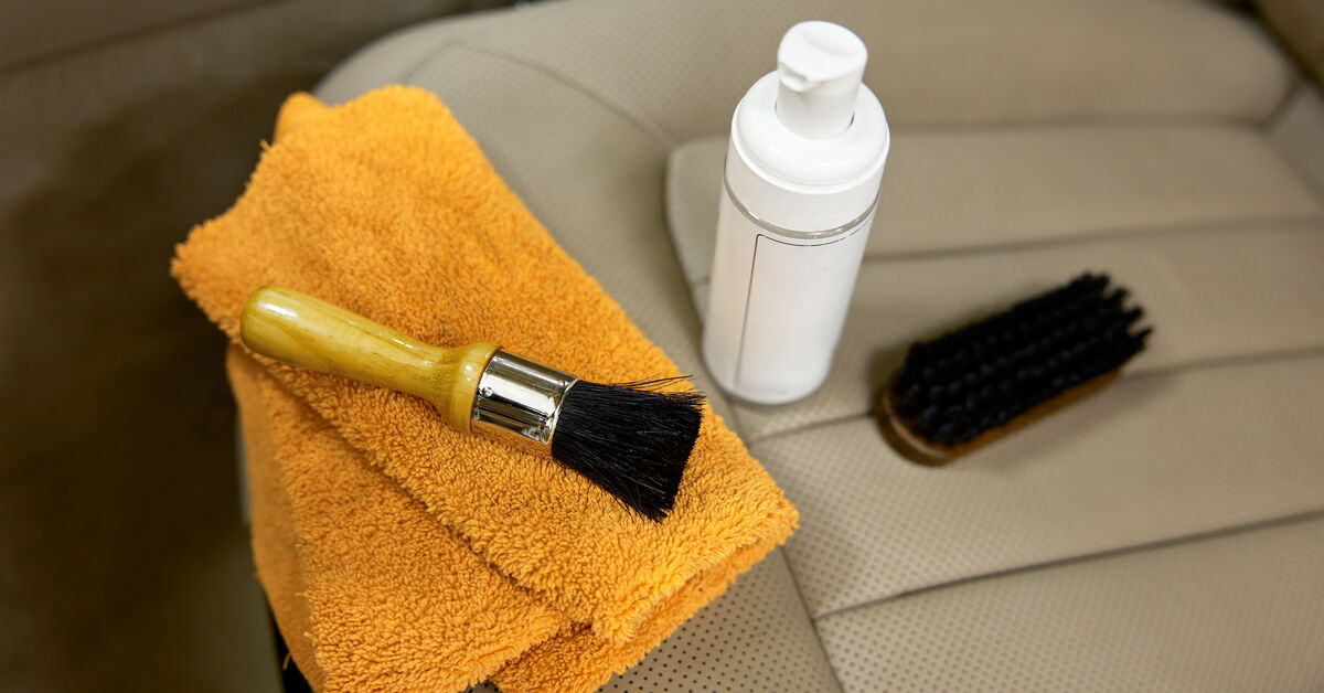 Fabric cleaning products and brush