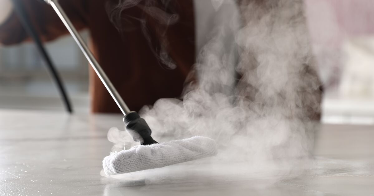 Steam cleaner on laminate flooring
