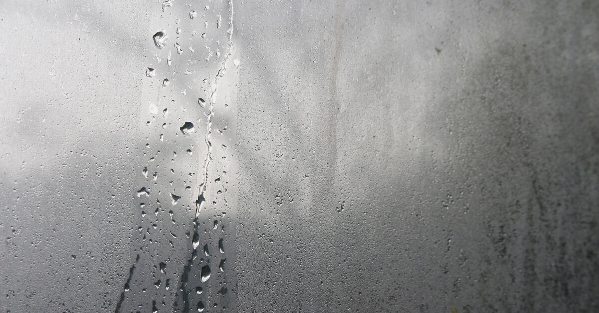 White mineral spots on shower glass
