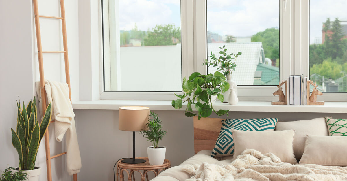 Clean home interior with bright windows