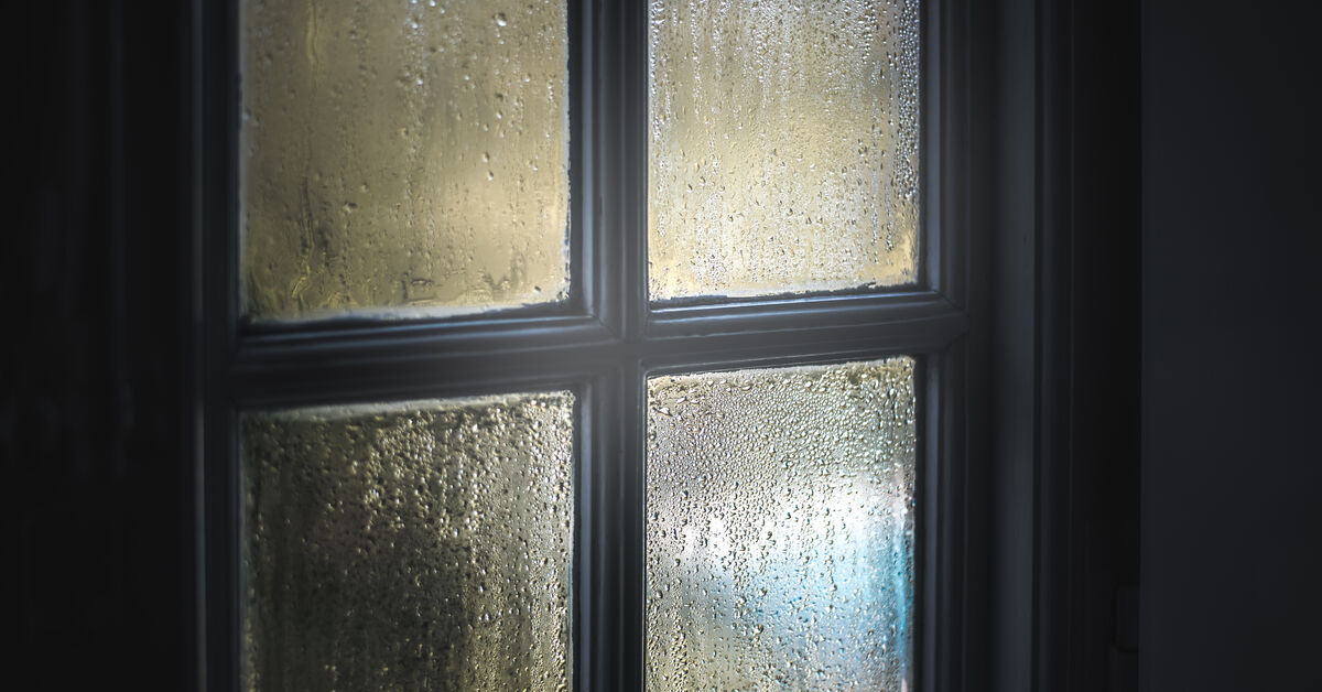 Condensation gathered on interior window