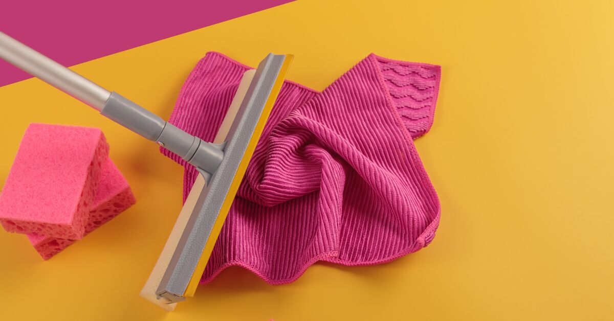 Professional window cleaning tools arranged neatly